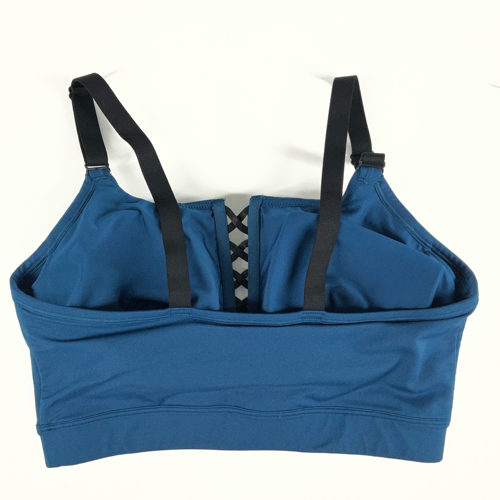 LIVI Active Pullover No-Wire Blue‎ Sports Bra Black Adjustable Straps Women’s 14 - Picture 2 of 12